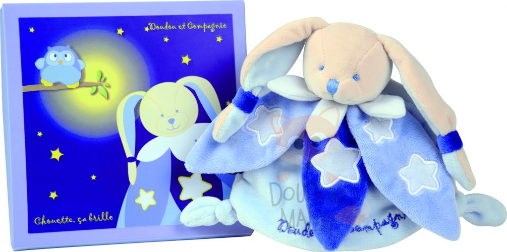  chouette ça brille  lapin bleu lanc etoile luminescent 